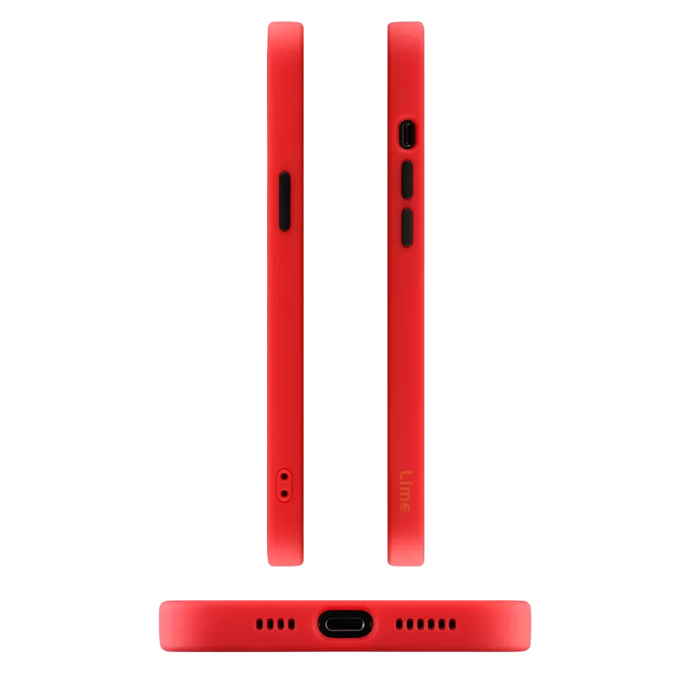 LIME HARDSHELL FUSION ΘΗΚΗ IPHONE 12 PRO MAX 6.7in  FULL CAMERA PROTECTION RED WITH BLACK KEYS - Image 3