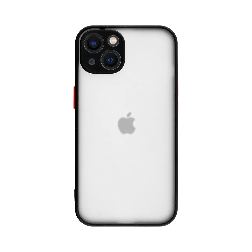 LIME HARDSHELL FUSION ΘΗΚΗ IPHONE 13 6.1in  FULL CAMERA PROTECTION BLACK WITH RED KEYS - Image 7