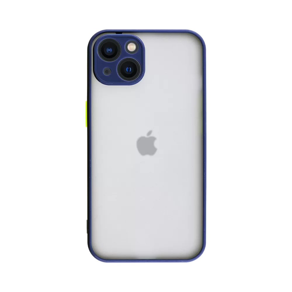 LIME HARDSHELL FUSION ΘΗΚΗ IPHONE 13 6.1in  FULL CAMERA PROTECTION BLUE WITH YELLOW KEYS - Image 7