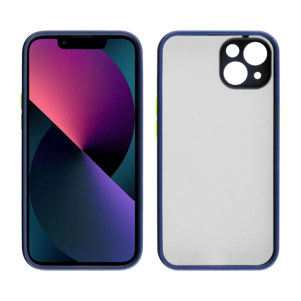 LIME HARDSHELL FUSION ΘΗΚΗ IPHONE 13 MINI 5.4in  FULL CAMERA PROTECTION BLUE WITH YELLOW KEYS - Image 6