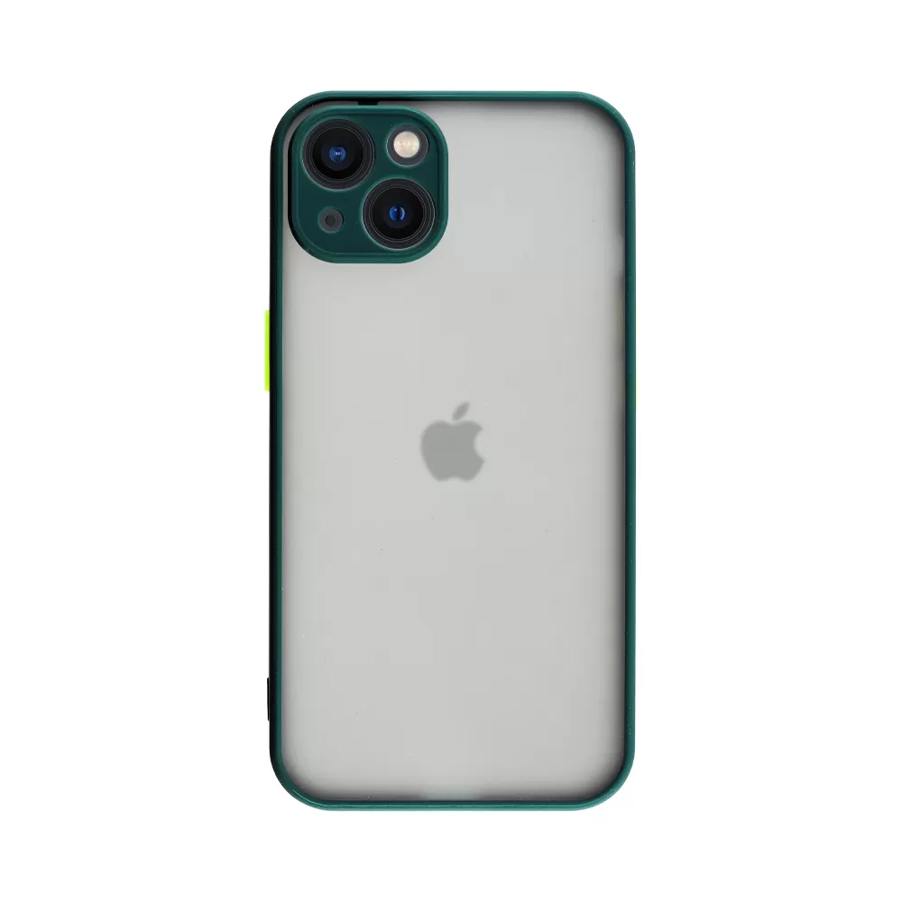LIME HARDSHELL FUSION ΘΗΚΗ IPHONE 13 MINI 5.4in  FULL CAMERA PROTECTION DARK GREEN WITH YELLOW KEYS - Image 7