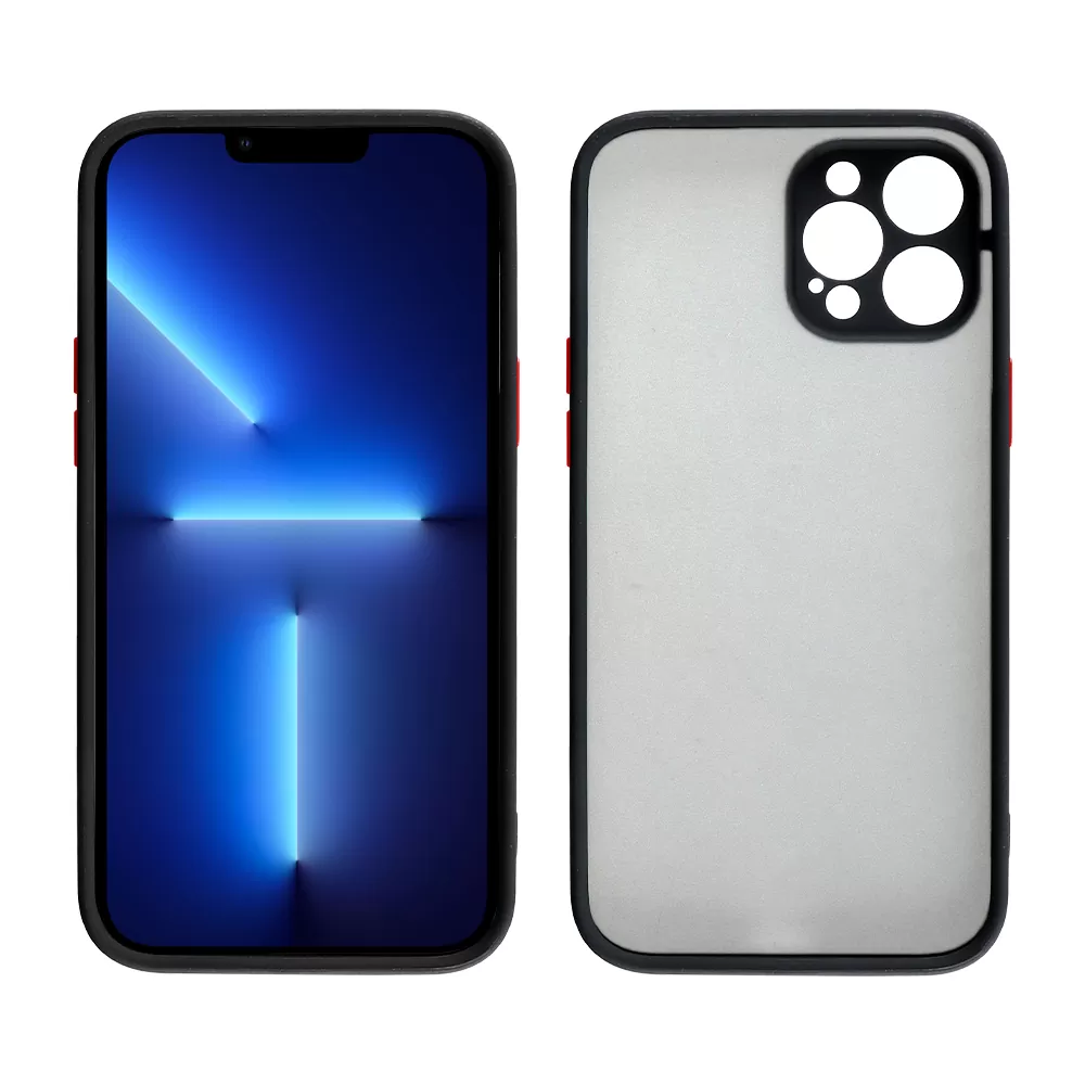 LIME HARDSHELL FUSION ΘΗΚΗ IPHONE 13 PRO 6.1in  FULL CAMERA PROTECTION BLACK WITH RED KEYS - Image 6