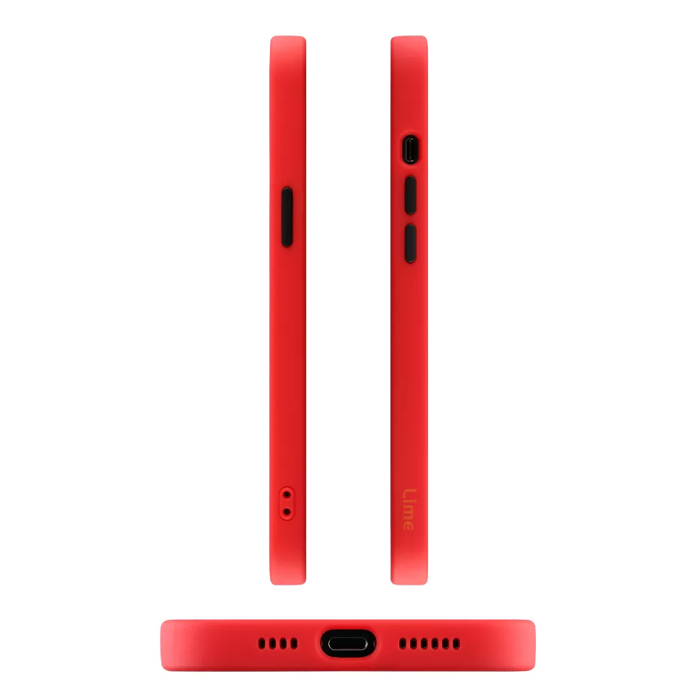 LIME HARDSHELL FUSION ΘΗΚΗ IPHONE 13 PRO 6.1in  FULL CAMERA PROTECTION RED WITH BLACK KEYS - Image 3