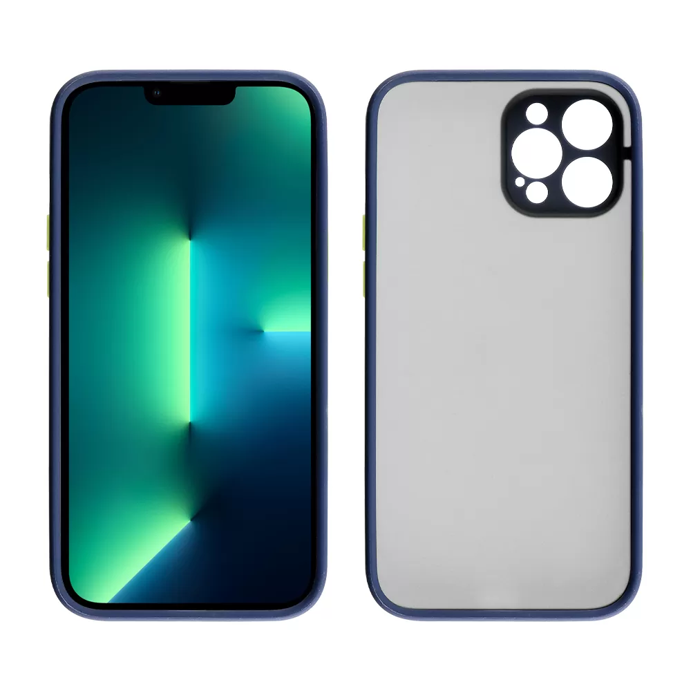 LIME HARDSHELL FUSION ΘΗΚΗ IPHONE 13 PRO MAX 6.7in  FULL CAMERA PROTECTION BLUE WITH YELLOW KEYS - Image 6