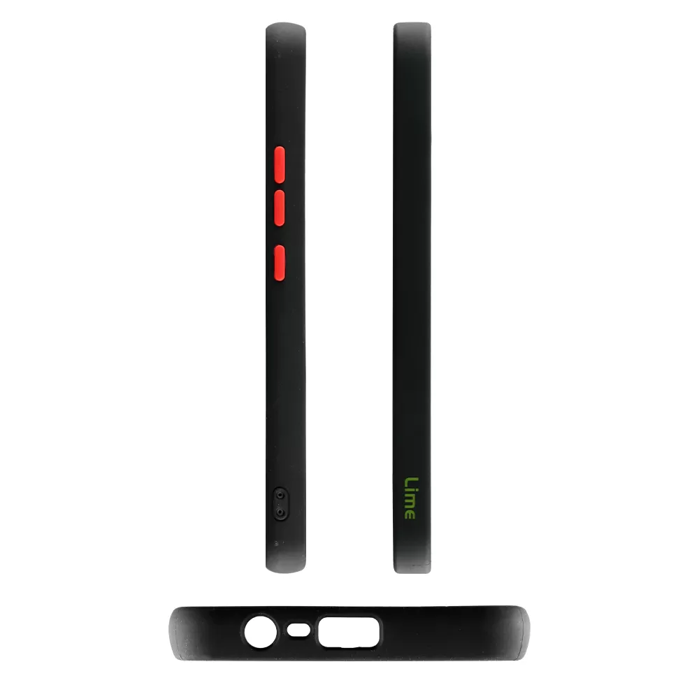 LIME HARDSHELL FUSION ΘΗΚΗ REALME C21 6.5in  FULL CAMERA PROTECTION BLACK WITH RED KEYS - Image 3