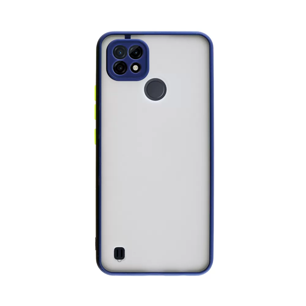 LIME HARDSHELL FUSION ΘΗΚΗ REALME C21 6.5in  FULL CAMERA PROTECTION BLUE WITH YELLOW KEYS - Image 5
