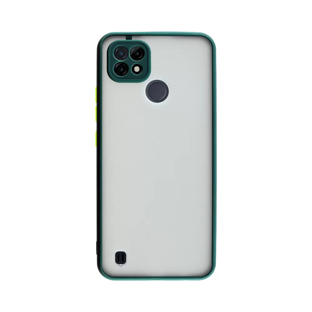 LIME HARDSHELL FUSION ΘΗΚΗ REALME C21 6.5in  FULL CAMERA PROTECTION DARK GREEN WITH YELLOW KEYS - Image 7
