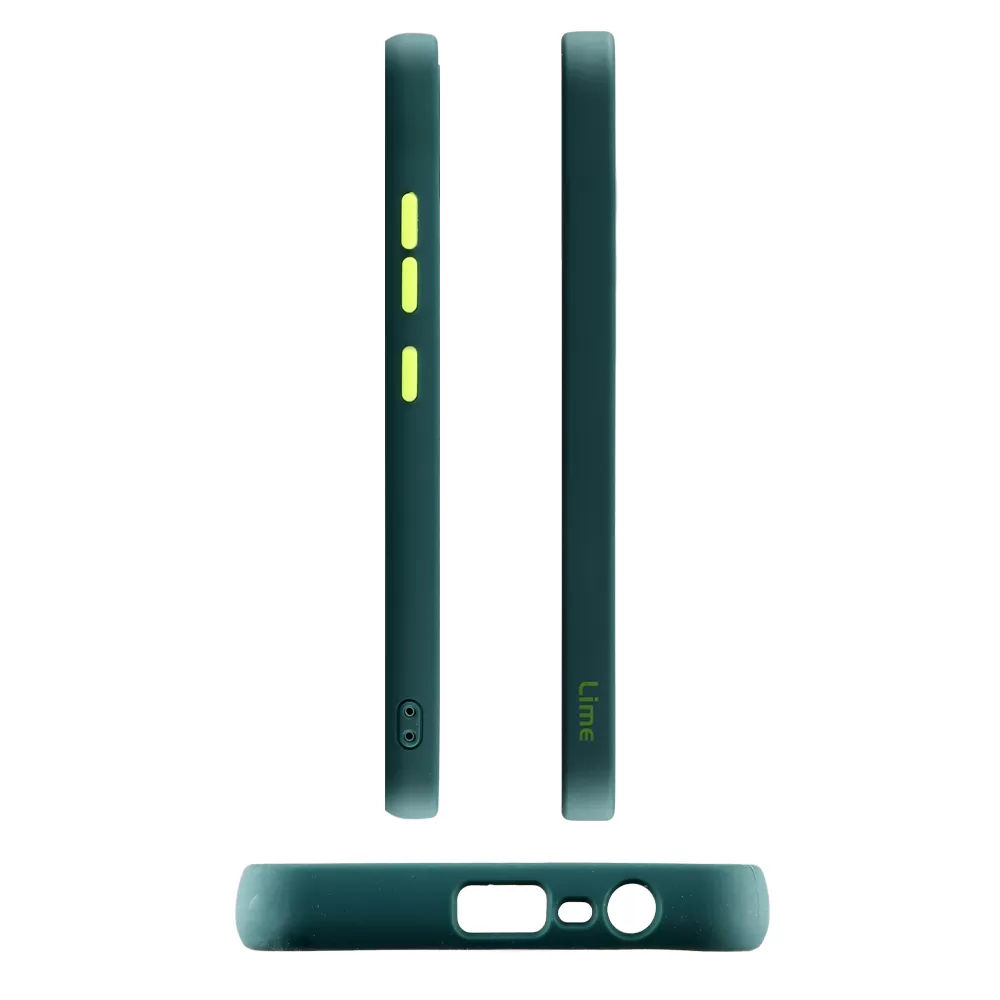 LIME HARDSHELL FUSION ΘΗΚΗ REALME C21 6.5in  FULL CAMERA PROTECTION DARK GREEN WITH YELLOW KEYS - Image 3