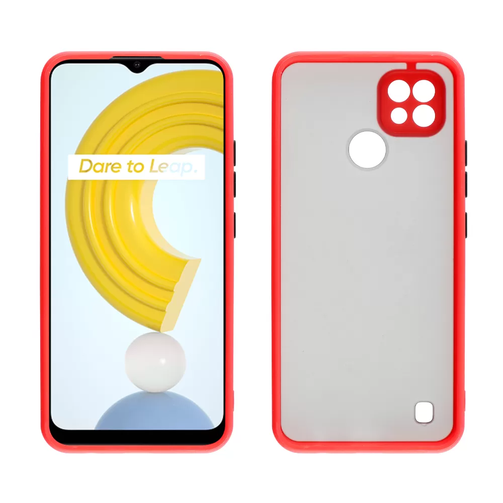 LIME HARDSHELL FUSION ΘΗΚΗ REALME C21 6.5in  FULL CAMERA PROTECTION RED WITH BLACK KEYS - Image 6
