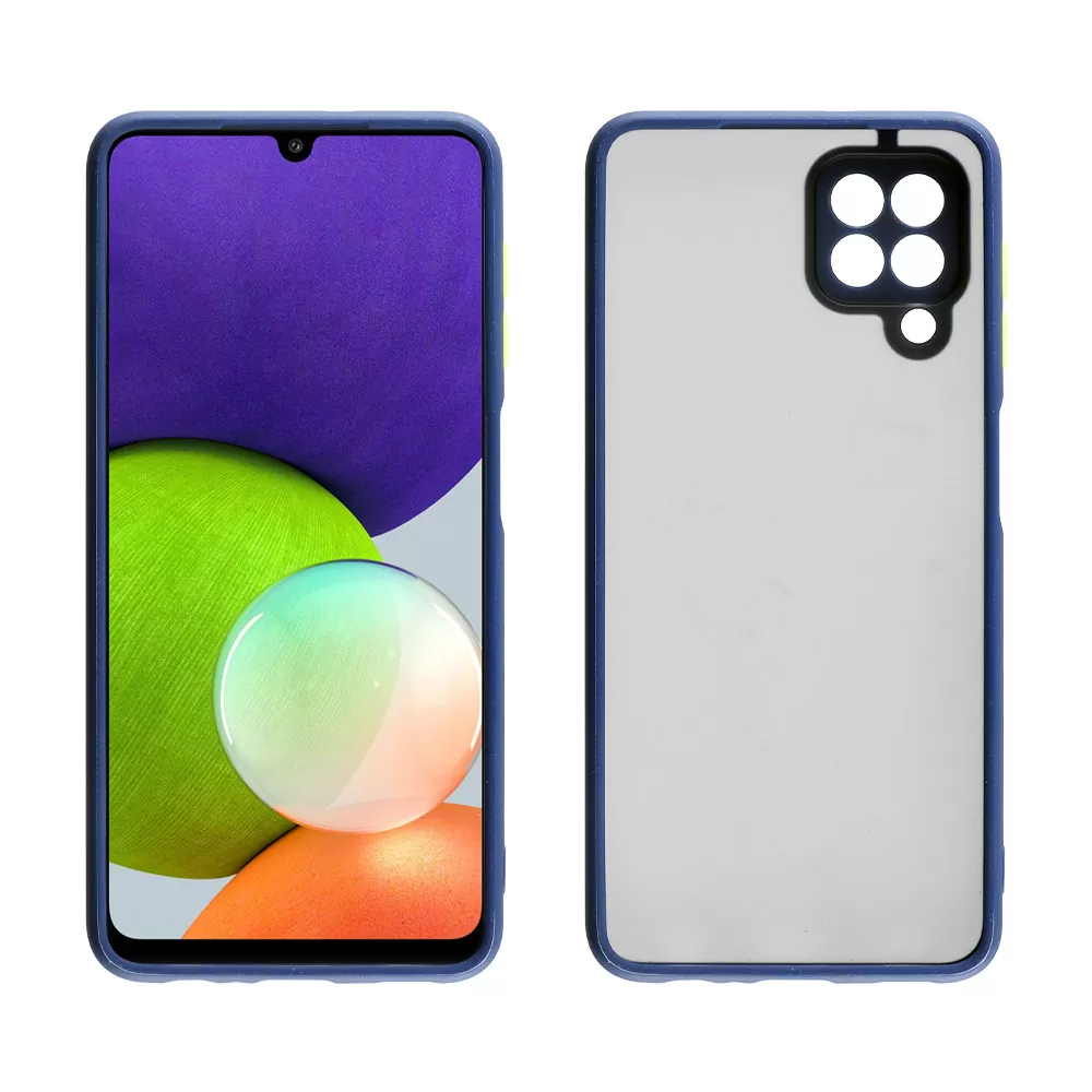 LIME HARDSHELL FUSION ΘΗΚΗ SAMSUNG A22 4G A225 6.4in  FULL CAMERA PROTECTION BLUE WITH YELLOW KEYS - Image 6