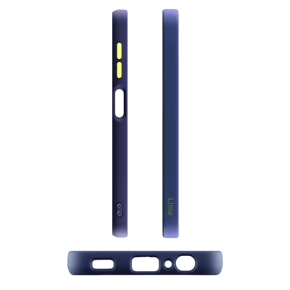 LIME HARDSHELL FUSION ΘΗΚΗ SAMSUNG A22 4G A225 6.4in  FULL CAMERA PROTECTION BLUE WITH YELLOW KEYS - Image 3