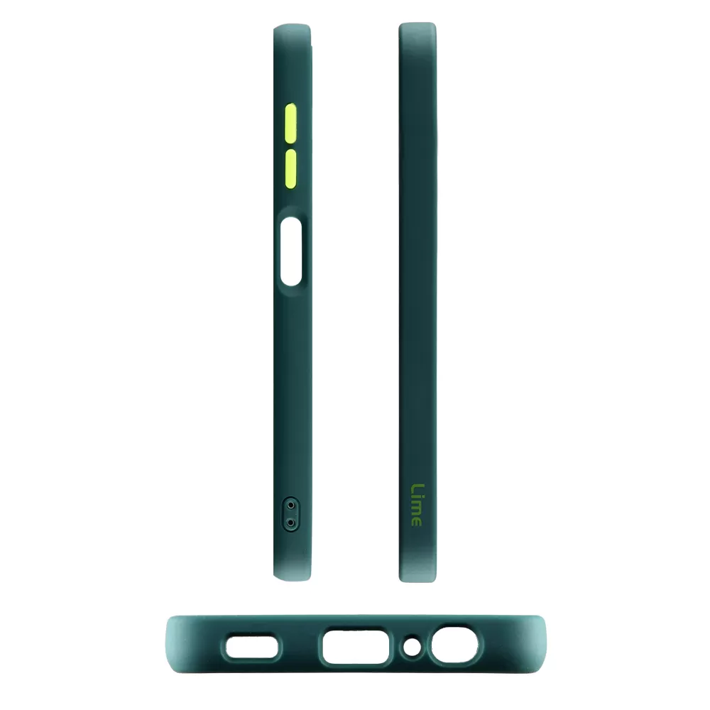 LIME HARDSHELL FUSION ΘΗΚΗ SAMSUNG A22 4G A225 6.4in  FULL CAMERA PROTECTION DARK GREEN WITH YELLOW KEYS - Image 3