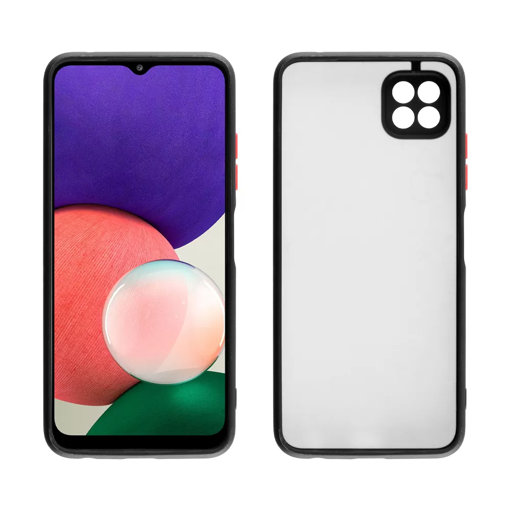 LIME HARDSHELL FUSION ΘΗΚΗ SAMSUNG A22 5G A226 6.6in  FULL CAMERA PROTECTION BLACK WITH RED KEYS - Image 6