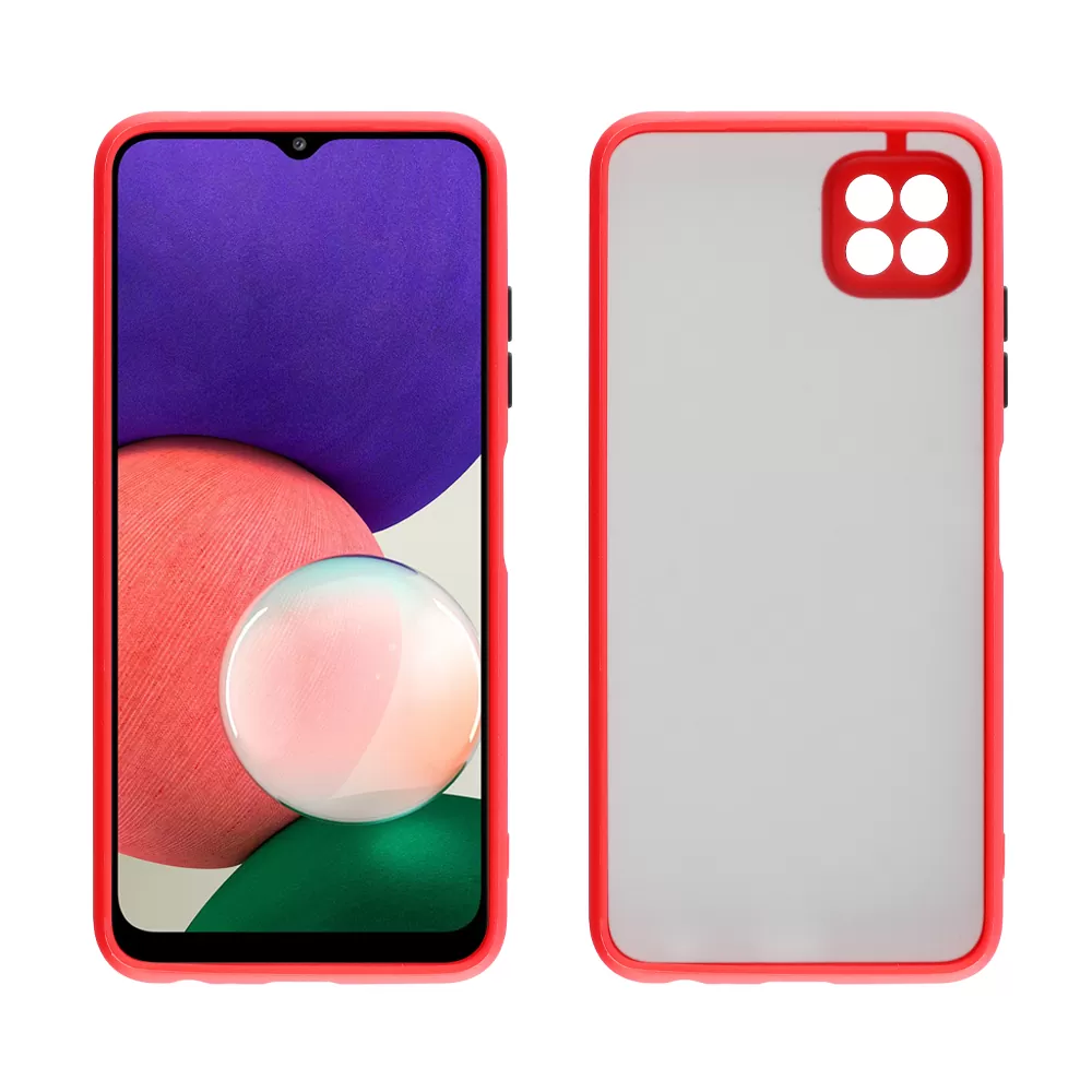 LIME HARDSHELL FUSION ΘΗΚΗ SAMSUNG A22 5G A226 6.6in  FULL CAMERA PROTECTION RED WITH BLACK KEYS - Image 6
