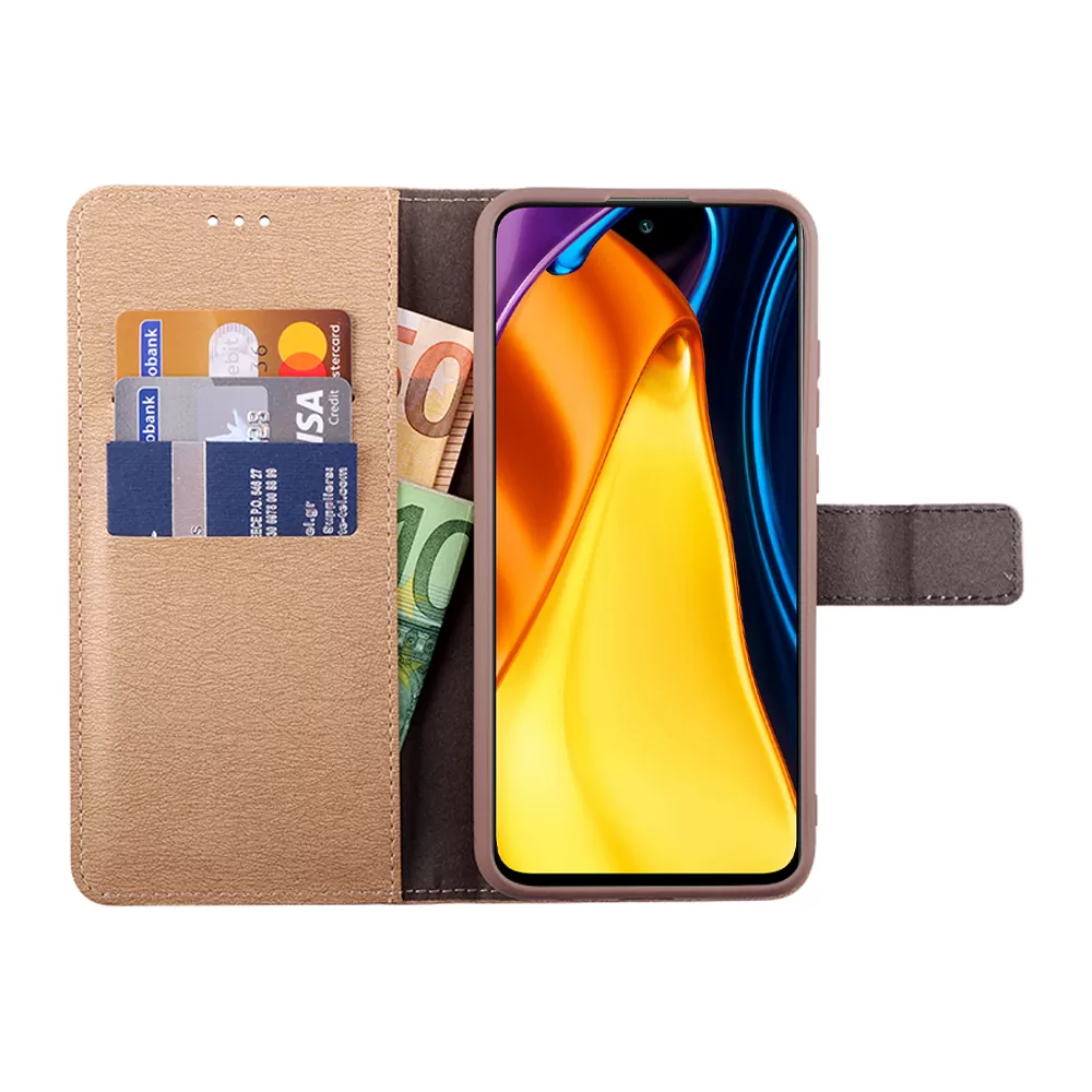 VOLTE-TEL ALLURE ΘΗΚΗ XIAOMI POCO M3 PRO 4G/POCO M3 PRO 5G 6.5in  MAGNET BOOK STAND CLIP GOLD - Image 5