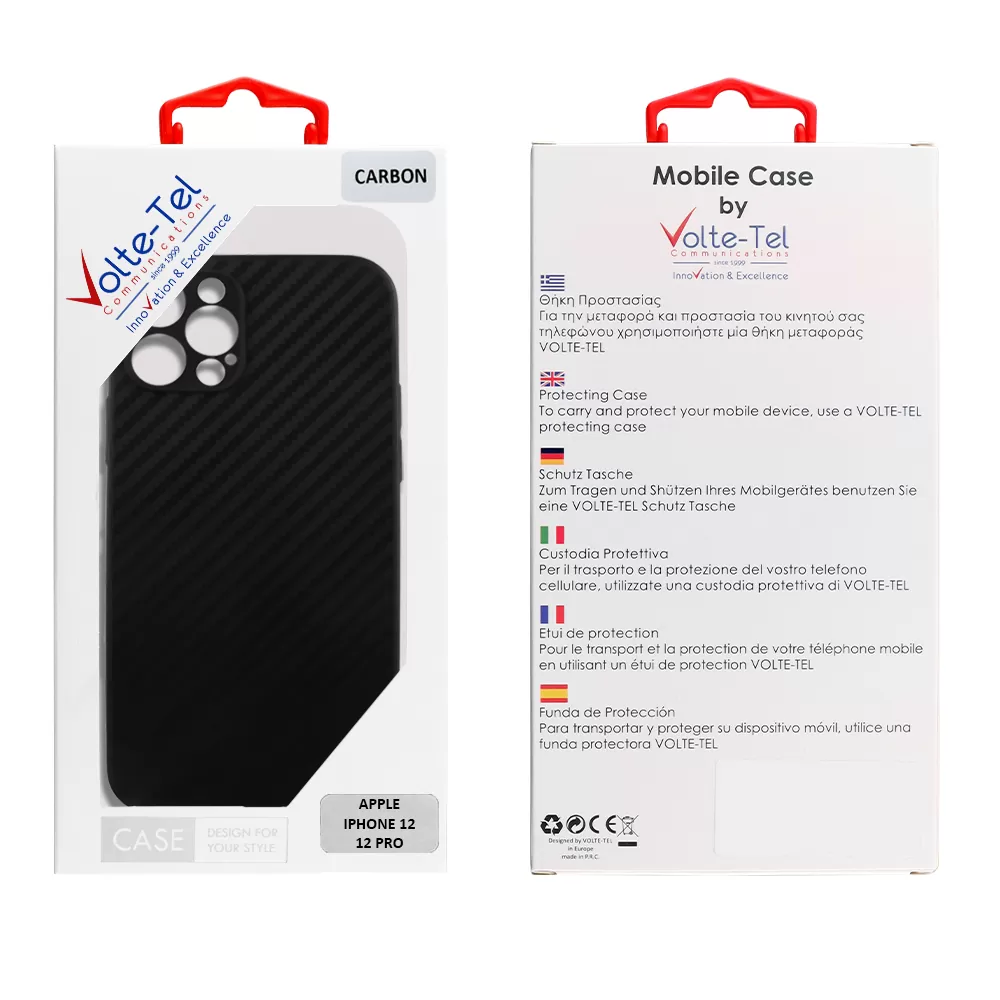VOLTE-TEL CARBON ΘΗΚΗ IPHONE 12 PRO 6.1in  CAMERA PROTECTIVE BLACK - Image 2