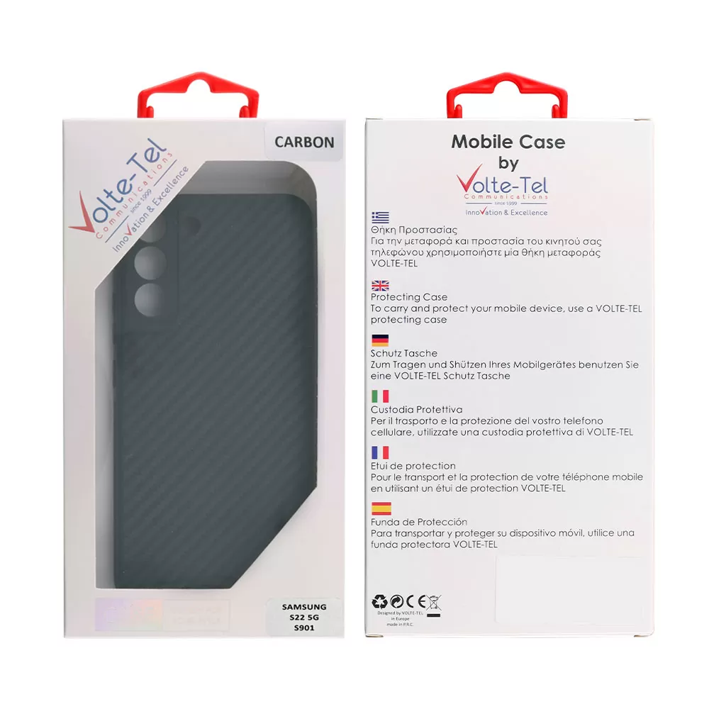 VOLTE-TEL CARBON ΘΗΚΗ SAMSUNG S22 5G S901 6.1in  CAMERA PROTECTIVE BLACK - Image 2