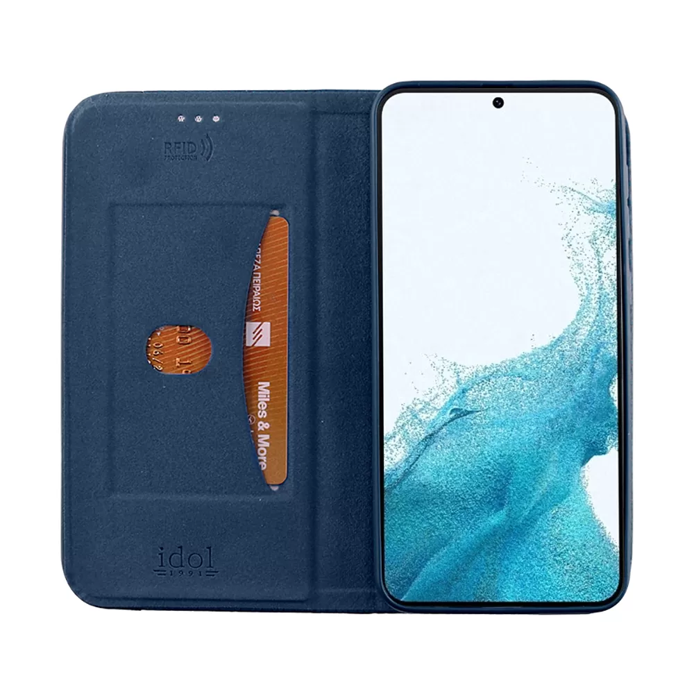 IDOL 1991 ELITE ΘΗΚΗ SAMSUNG S22 5G S901 6.1in  ANTI-RFID BOOK STAND BLUE - Image 6