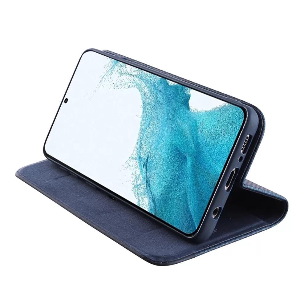 IDOL 1991 ELITE ΘΗΚΗ SAMSUNG S22 5G S901 6.1in  ANTI-RFID BOOK STAND BLUE - Image 4