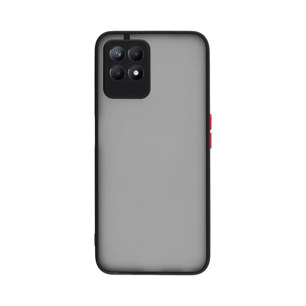 LIME HARDSHELL FUSION ΘΗΚΗ REALME 8i 6.5in  FULL CAMERA PROTECTION BLACK WITH RED KEYS - Image 7