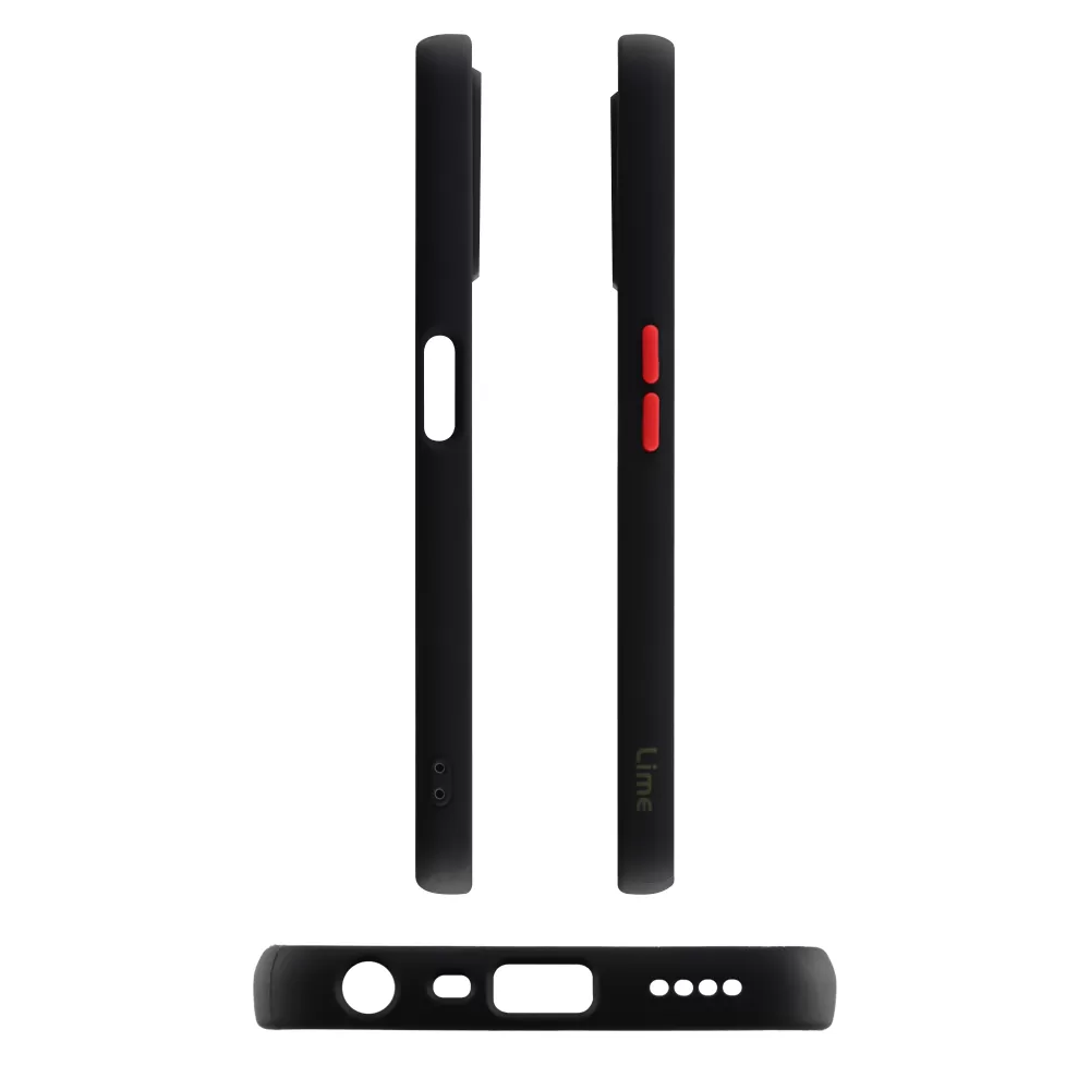 LIME HARDSHELL FUSION ΘΗΚΗ REALME 8i 6.5in  FULL CAMERA PROTECTION BLACK WITH RED KEYS - Image 3