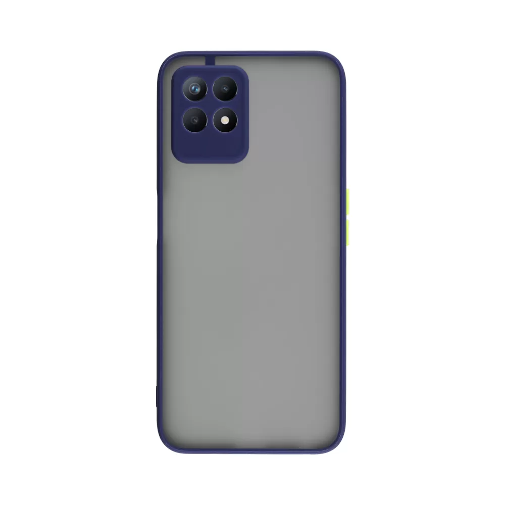 LIME HARDSHELL FUSION ΘΗΚΗ REALME 8i 6.5in  FULL CAMERA PROTECTION BLUE WITH YELLOW KEYS - Image 7
