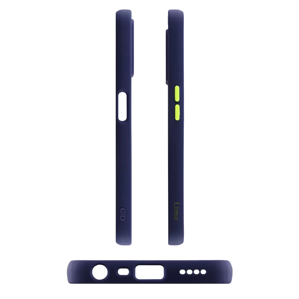 LIME HARDSHELL FUSION ΘΗΚΗ REALME 8i 6.5in  FULL CAMERA PROTECTION BLUE WITH YELLOW KEYS - Image 3