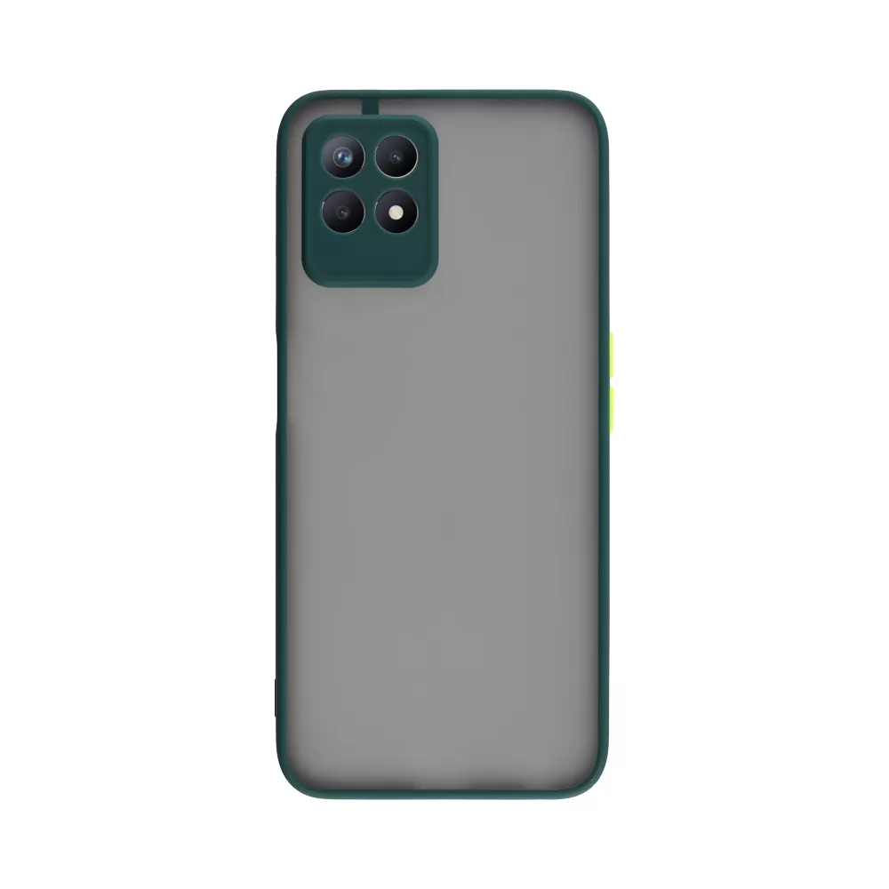 LIME HARDSHELL FUSION ΘΗΚΗ REALME 8i 6.5in  FULL CAMERA PROTECTION GREEN WITH YELLOW KEYS - Image 7