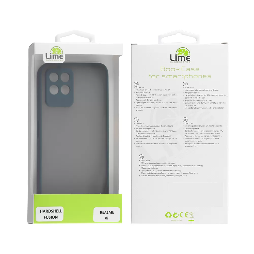 LIME HARDSHELL FUSION ΘΗΚΗ REALME 8i 6.5in  FULL CAMERA PROTECTION GREEN WITH YELLOW KEYS - Image 2