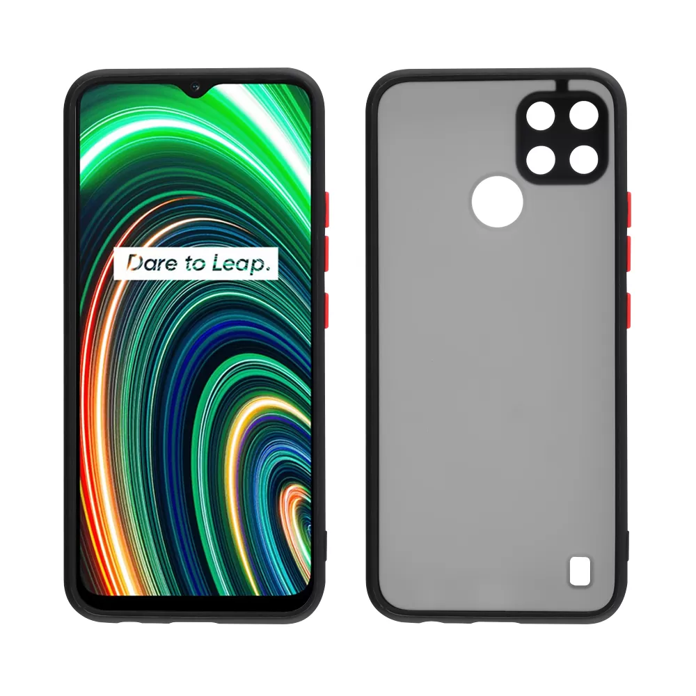 LIME HARDSHELL FUSION ΘΗΚΗ REALME C21Y/C25Y 6.5in  FULL CAMERA PROTECTION BLACK WITH RED KEYS - Image 6