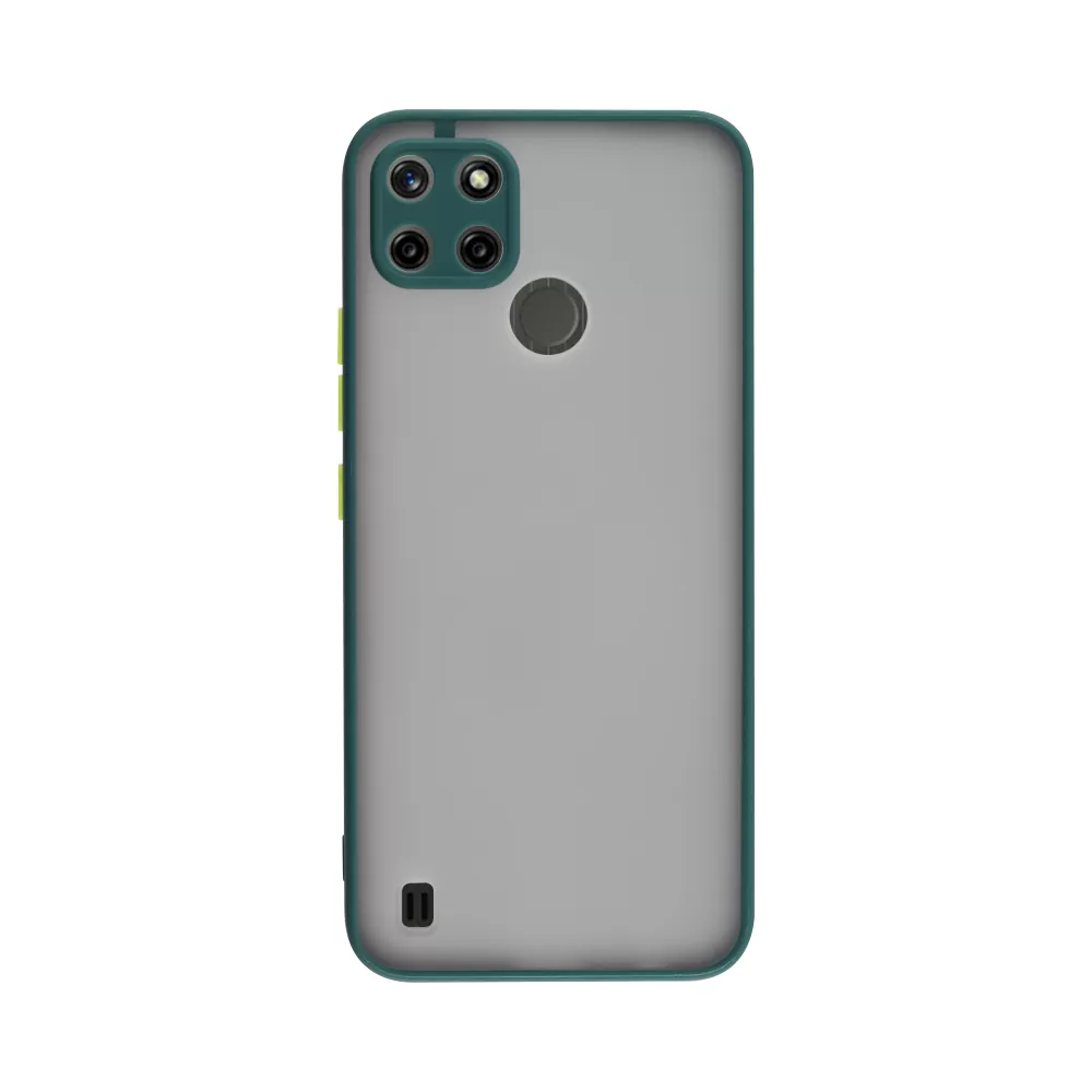 LIME HARDSHELL FUSION ΘΗΚΗ REALME C21Y/C25Y 6.5in  FULL CAMERA PROTECTION GREEN WITH YELLOW KEYS - Image 7