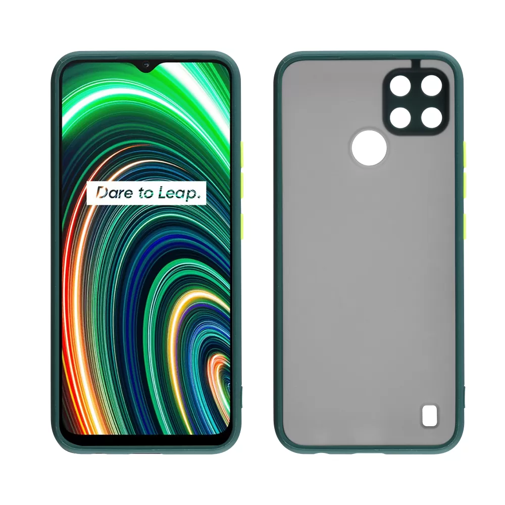LIME HARDSHELL FUSION ΘΗΚΗ REALME C21Y/C25Y 6.5in  FULL CAMERA PROTECTION GREEN WITH YELLOW KEYS - Image 6