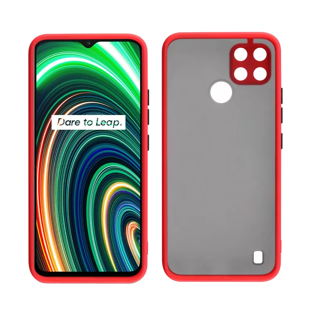 LIME HARDSHELL FUSION ΘΗΚΗ REALME C21Y/C25Y 6.5in  FULL CAMERA PROTECTION RED WITH BLACK KEYS - Image 6