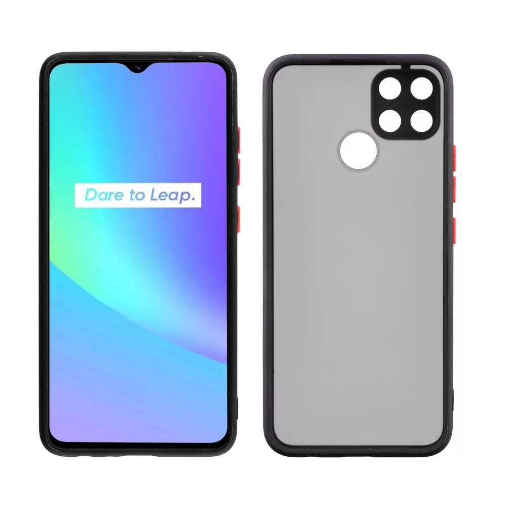 LIME HARDSHELL FUSION ΘΗΚΗ REALME C25/C25S 6.5in  FULL CAMERA PROTECTION BLACK WITH RED KEYS - Image 6