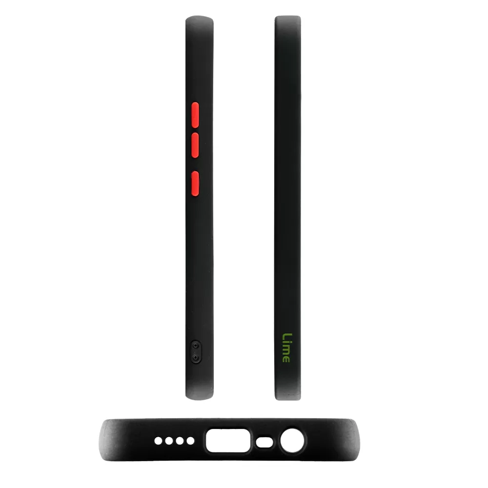 LIME HARDSHELL FUSION ΘΗΚΗ REALME C25/C25S 6.5in  FULL CAMERA PROTECTION BLACK WITH RED KEYS - Image 3