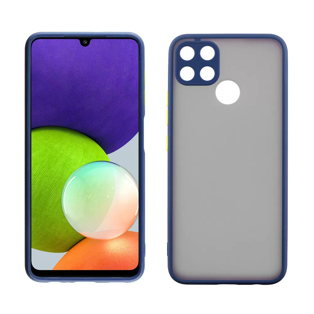 LIME HARDSHELL FUSION ΘΗΚΗ REALME C25/C25S 6.5in  FULL CAMERA PROTECTION BLUE WITH YELLOW KEYS - Image 6