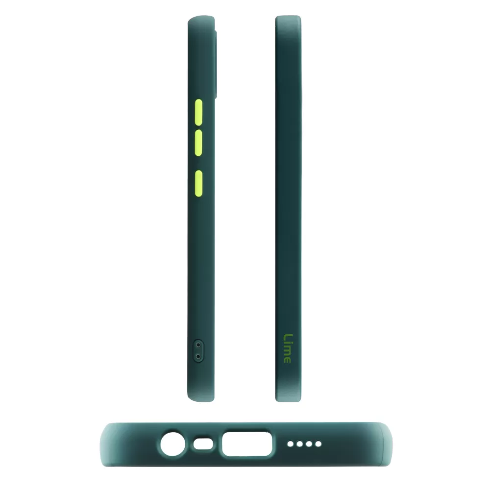 LIME HARDSHELL FUSION ΘΗΚΗ REALME C25/C25S 6.5in  FULL CAMERA PROTECTION GREEN WITH YELLOW KEYS - Image 3