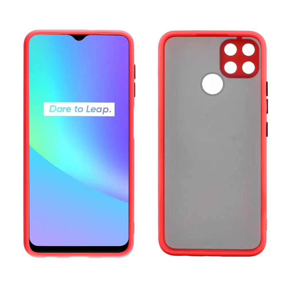 LIME HARDSHELL FUSION ΘΗΚΗ REALME C25/C25S 6.5in  FULL CAMERA PROTECTION RED WITH BLACK KEYS - Image 6