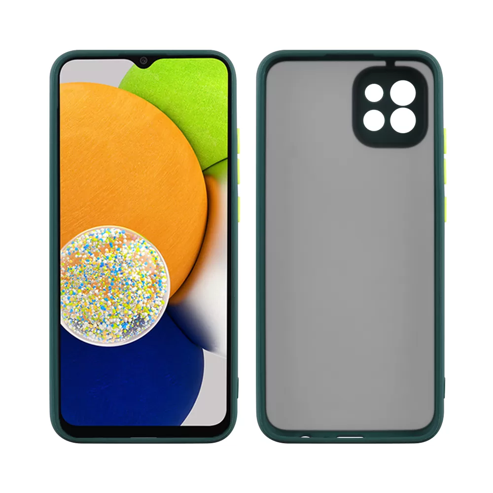 LIME HARDSHELL FUSION ΘΗΚΗ SAMSUNG A03 A035 6.5in  FULL CAMERA PROTECTION GREEN WITH YELLOW KEYS - Image 6