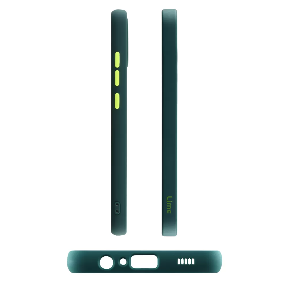 LIME HARDSHELL FUSION ΘΗΚΗ SAMSUNG A03 A035 6.5in  FULL CAMERA PROTECTION GREEN WITH YELLOW KEYS - Image 3