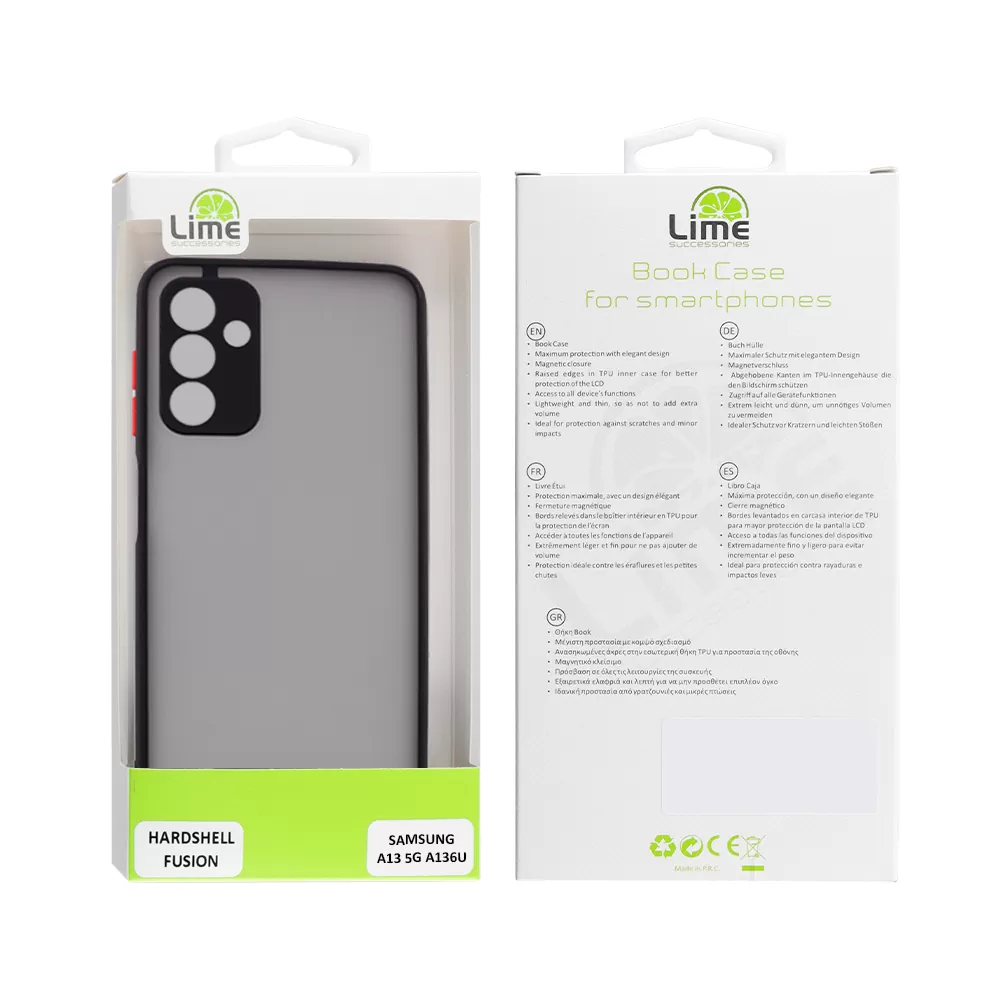 LIME HARDSHELL FUSION ΘΗΚΗ SAMSUNG A04s A047/A13 5G A136U 6.5in  FULL CAMERA PROTECTION BLACK WITH RED KEYS - Image 2