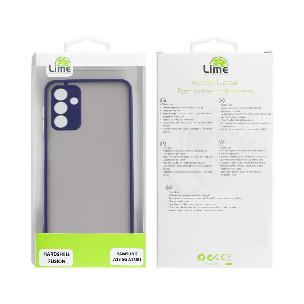 LIME HARDSHELL FUSION ΘΗΚΗ SAMSUNG A04s A047/A13 5G A136U 6.5in  FULL CAMERA PROTECTION BLUE WITH YELLOW KEYS - Image 2