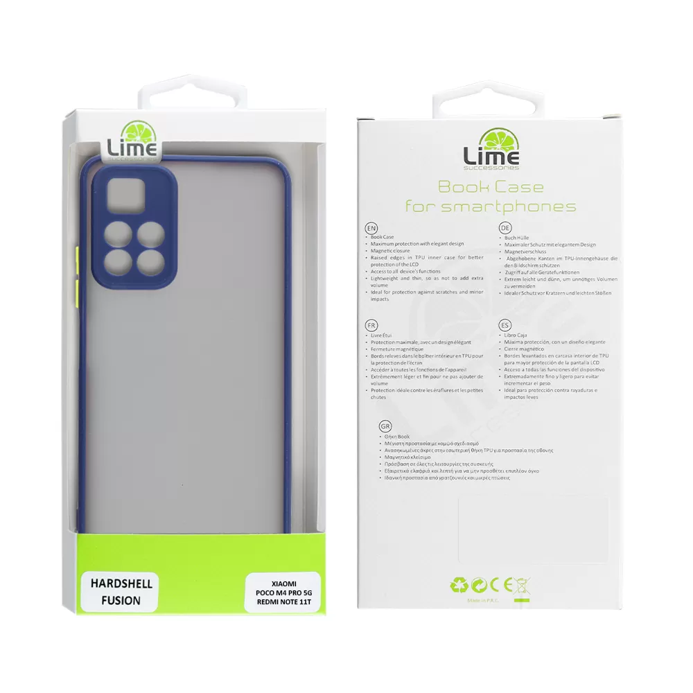 LIME HARDSHELL FUSION ΘΗΚΗ XIAOMI POCO M4 PRO 5G/REDMI NOTE 11T 5G 6.6in  FULL CAMERA PROTECTION BLUE WITH YELLOW KEYS - Image 2