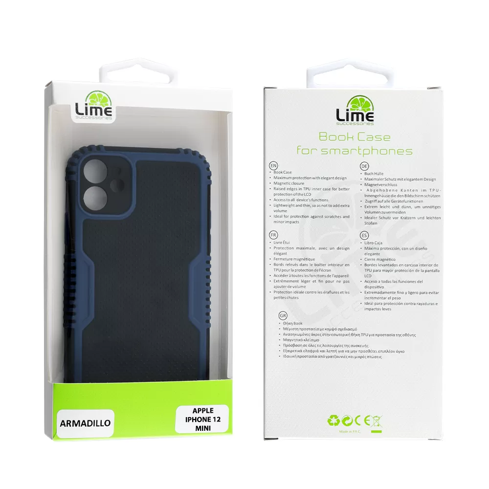 LIME ARMADILLO ΘΗΚΗ IPHONE 12 MINI 5.4in  FULL CAMERA PROTECTION BLUE - Image 2