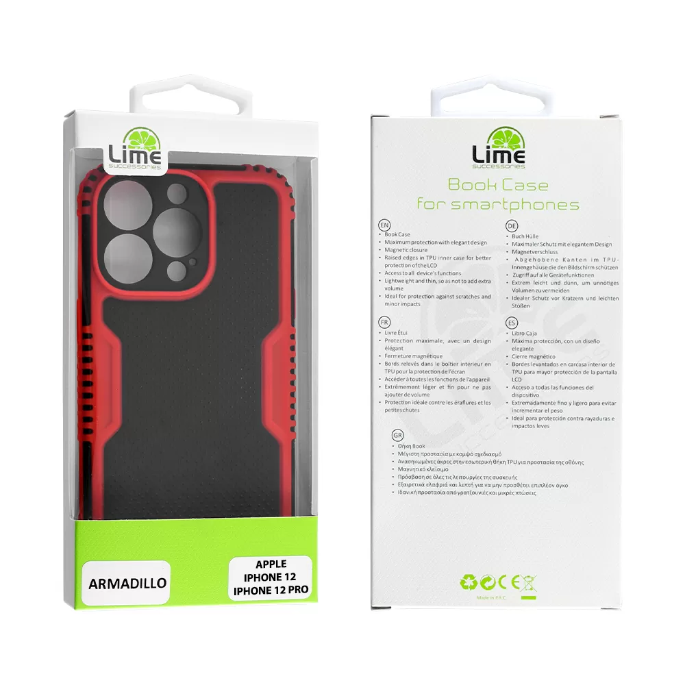 LIME ARMADILLO ΘΗΚΗ IPHONE 12 PRO/ IPHONE 12 6.1in  FULL CAMERA PROTECTION RED - Image 2