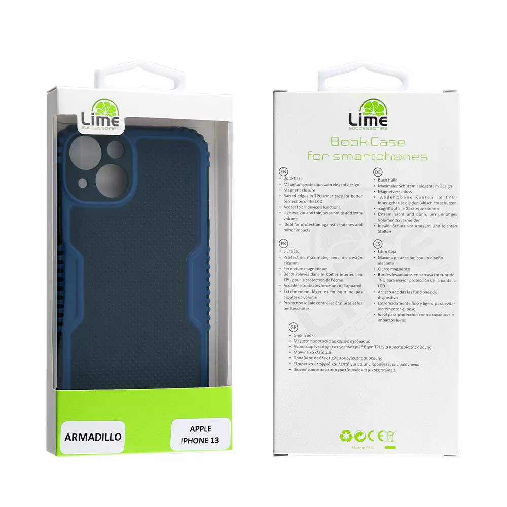 LIME ARMADILLO ΘΗΚΗ IPHONE 13 6.1in  FULL CAMERA PROTECTION BLUE - Image 2