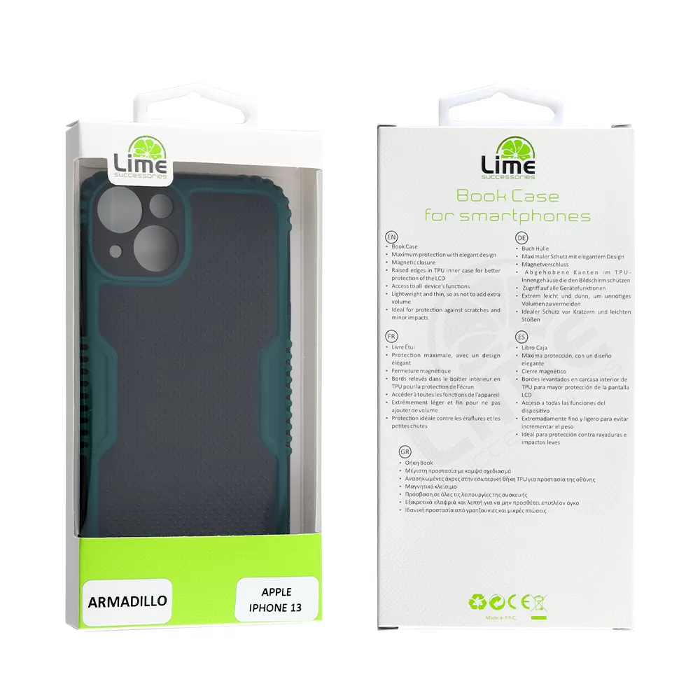 LIME ARMADILLO ΘΗΚΗ IPHONE 13 6.1in  FULL CAMERA PROTECTION GREEN - Image 2