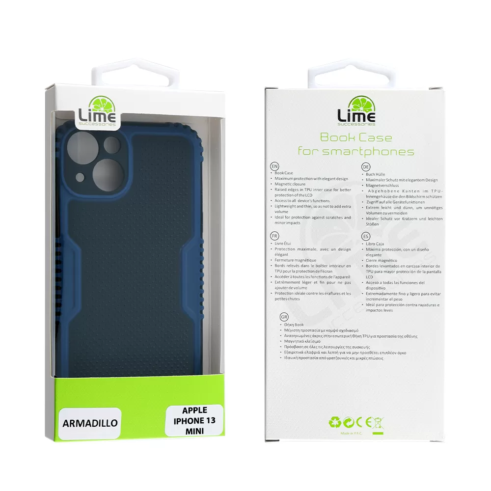 LIME ARMADILLO ΘΗΚΗ IPHONE 13 MINI 5.4in  FULL CAMERA PROTECTION BLUE - Image 2