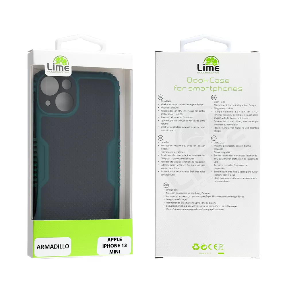 LIME ARMADILLO ΘΗΚΗ IPHONE 13 MINI 5.4in  FULL CAMERA PROTECTION GREEN - Image 2