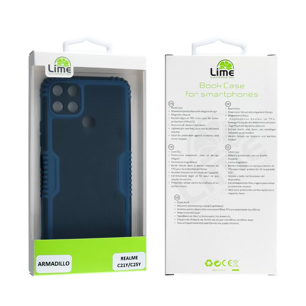 LIME ARMADILLO ΘΗΚΗ REALME C21Y/C25Y 6.5in  FULL CAMERA PROTECTION BLUE - Image 2